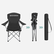 Load image into Gallery viewer, Set of 2 Folding Camping Outdoor Chairs Black