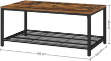 Load image into Gallery viewer, Coffee Living Room Table with Dense Mesh Shelf Rustic Brown