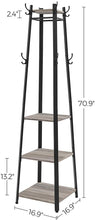 Load image into Gallery viewer, Coat Rack Stand with 3 Shelves Industrial Greige