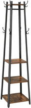 Load image into Gallery viewer, Coat Rack with 3 Shelves Rustic Brown and Black