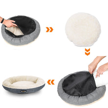 Load image into Gallery viewer, 55cm Dog Sofa Bed Round Shape Fabric Grey