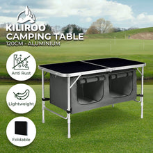 Load image into Gallery viewer, Camping Table 120cm Black With Grey Storage Bag