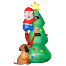 Load image into Gallery viewer, 1.8m Santa Climbing Tree Christmas Inflatable with LED