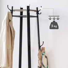 Load image into Gallery viewer, Coat Rack Stand with 3 Shelves Industrial Greige