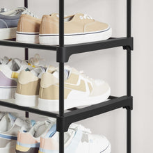 Load image into Gallery viewer, 10 Tier Metal Shoe Rack for 50 Pairs of Shoes Black