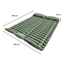 Load image into Gallery viewer, Double Inflatable Camping Sleeping Pad with Pillow (Army Green)