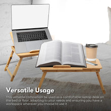 Load image into Gallery viewer, Foldable Bamboo Laptop Bed Desk with Handles and Folding Legs