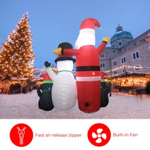 Load image into Gallery viewer, 1.8m Santa Snowman and Penguin Greeting Christmas Inflatable with LED