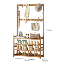 Load image into Gallery viewer, GOMINIMO Bamboo Clothes Rack and Shoe Rack Shelves 80cm, Natural
