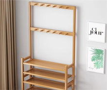 Load image into Gallery viewer, GOMINIMO Bamboo Clothes Rack and Shoe Rack Shelves 80cm, Natural