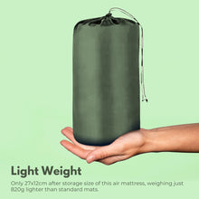 Load image into Gallery viewer, Double Inflatable Camping Sleeping Pad with Pillow (Army Green)