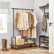 Load image into Gallery viewer, VASAGLE Clothes Rack Single Rail with Wheels