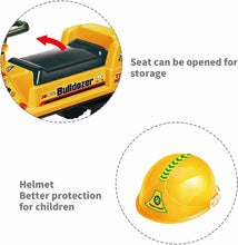 Load image into Gallery viewer, GOMINIMO Kids Ride On Bulldozer Digger Tractor Excavator Toy Car with Helmet