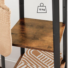 Load image into Gallery viewer, Coat Rack with 3 Shelves Rustic Brown and Black