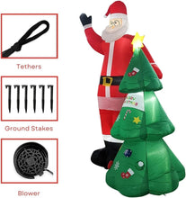 Load image into Gallery viewer, 2.5m Santa and Christmas Tree Christmas Inflatable with LED