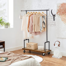 Load image into Gallery viewer, VASAGLE Clothes Rack Single Rail with Wheels