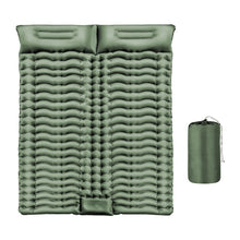 Load image into Gallery viewer, Double Inflatable Camping Sleeping Pad with Pillow (Army Green)