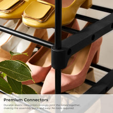 Load image into Gallery viewer, 5 Tier Metal Shoe Rack for 10 Pairs of Shoes Black