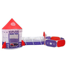 Load image into Gallery viewer, Kids 3 in 1 Spaceship Tent (Purple and Red)