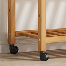 Load image into Gallery viewer, GOMINIMO Bamboo Wardrobe on Wheels, Free Standing Shelves Open Wardrobe 100cm
