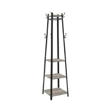 Load image into Gallery viewer, Coat Rack Stand with 3 Shelves Industrial Greige