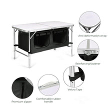 Load image into Gallery viewer, Camping Table 120cm Black With Grey Storage Bag
