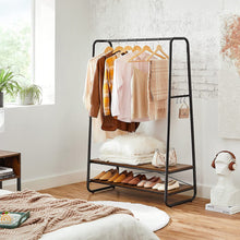 Load image into Gallery viewer, VASAGLE Clothes Rack with 2 Shelves Rustic Brown and Black