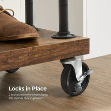 Load image into Gallery viewer, VASAGLE Clothes Rack Single Rail with Wheels