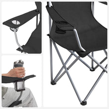 Load image into Gallery viewer, Set of 2 Folding Camping Outdoor Chairs Black