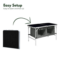 Load image into Gallery viewer, Camping Table 120cm Black With Grey Storage Bag