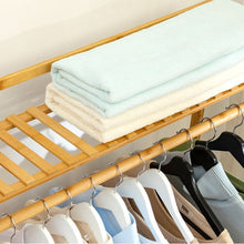 Load image into Gallery viewer, Bamboo Trapezoidal Coat Rack, Lightweight, Sturdy Shelves Drawer 100cm