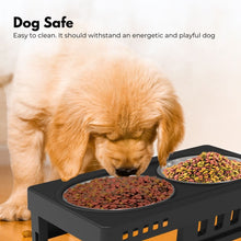 Load image into Gallery viewer, Elevated Pet Feeder Food Water Double Bowl Adjustable Height Raised Stand