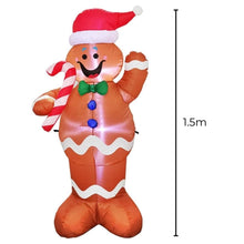Load image into Gallery viewer, 1.5m Gingerbread Man Christmas Inflatable with LED