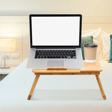 Load image into Gallery viewer, Foldable Bamboo Laptop Bed Desk with Handles and Folding Legs