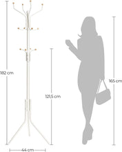 Load image into Gallery viewer, SONGMICS Metal Coat Rack 182 cm Tall Hall Tree White