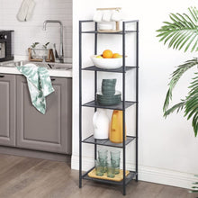 Load image into Gallery viewer, Bathroom Shelf 5-Tier Storage Rack with Adjustable Shelf Black