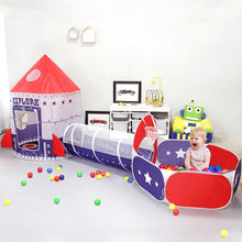 Load image into Gallery viewer, Kids 3 in 1 Spaceship Tent (Purple and Red)