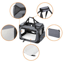 Load image into Gallery viewer, Dog Kennel Transport Box Folding Fabric Pet Carrier 60cm Grey