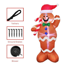 Load image into Gallery viewer, 1.5m Gingerbread Man Christmas Inflatable with LED
