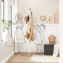 Load image into Gallery viewer, SONGMICS Metal Coat Rack 182 cm Tall Hall Tree White
