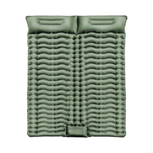 Load image into Gallery viewer, Double Inflatable Camping Sleeping Pad with Pillow (Army Green)