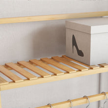 Load image into Gallery viewer, Bamboo Trapezoidal Coat Rack, Lightweight, Sturdy Shelves Drawer 100cm