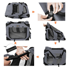 Load image into Gallery viewer, Dog Kennel Transport Box Folding Fabric Pet Carrier 60cm Grey