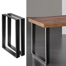 Load image into Gallery viewer, EKKIO 2x Rectangle Iron Table Legs 71cm(H) x 65cm(L) - (Black)