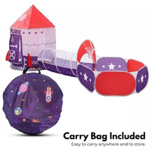 Load image into Gallery viewer, Kids 3 in 1 Spaceship Tent (Purple and Red)