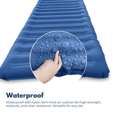 Load image into Gallery viewer, Inflatable Camping Sleeping Pad (Blue)