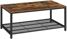 Load image into Gallery viewer, Coffee Living Room Table with Dense Mesh Shelf Rustic Brown