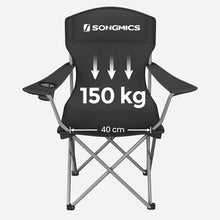 Load image into Gallery viewer, Set of 2 Folding Camping Outdoor Chairs Black