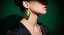 Load image into Gallery viewer, Real Orchid Petal Earrings – Vibrant Purple & Blue Resin