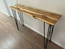 Load image into Gallery viewer, Console hall entrance table handmade from Cypress Australian timber -110cm length with minimalist legs